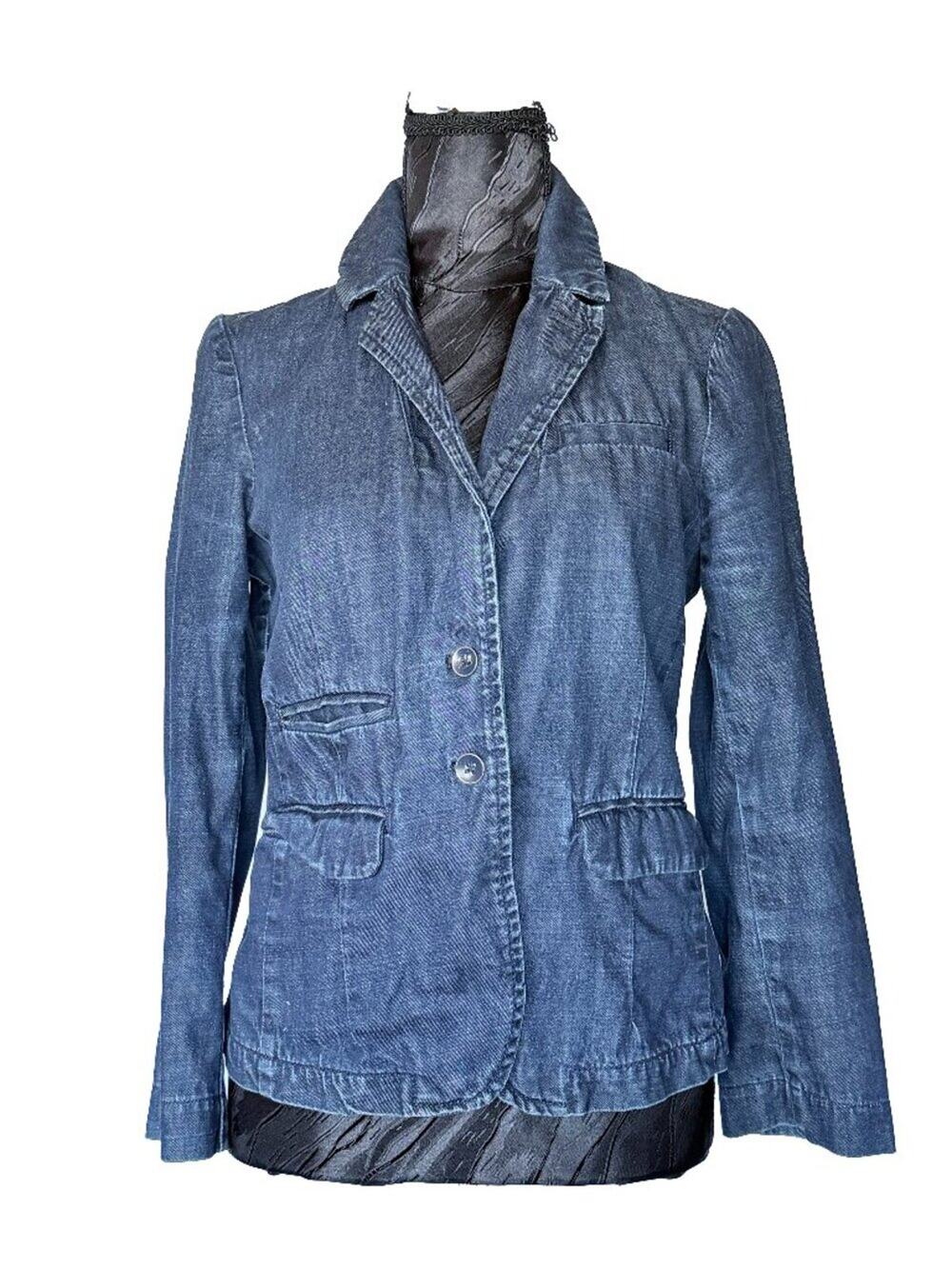Anthropologie Pilcro and the Letterpress Denim Blazer Jacket Blue Small